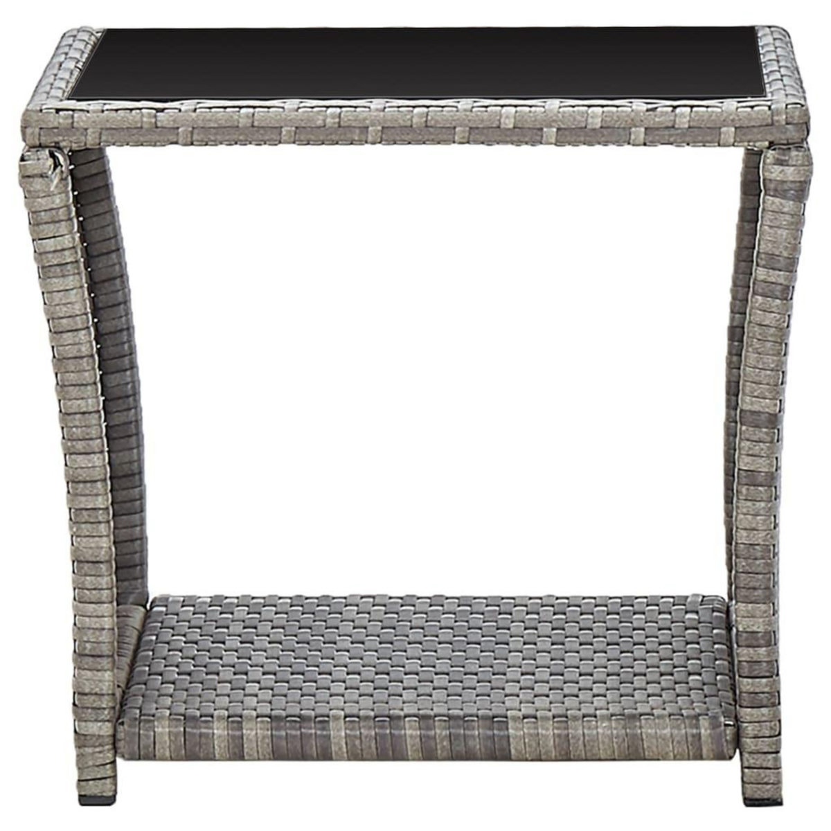 VIDAXL Table basse Gris 45x45x40 cm Resine tressee et verre