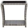 Voir la diapositive 2 : VIDAXL Table basse Gris 45x45x40 cm Resine tressee et verre