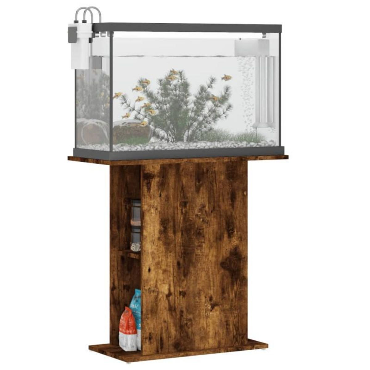 VIDAXL Support d aquarium chêne fumé 75x36x72,5 cm bois d ingénierie