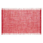 SECRET DE GOURMET Set de Table en Jute  Frange  30x45cm Rouge