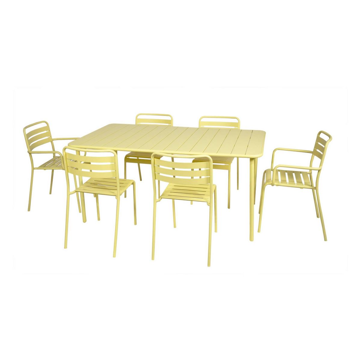 SWEEEK Table de jardin métal 6-8 places, Amelia 160x90xH72.5cm