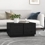 VIDAXL Table basse Noir 80x50x40 cm Bois massif de pin