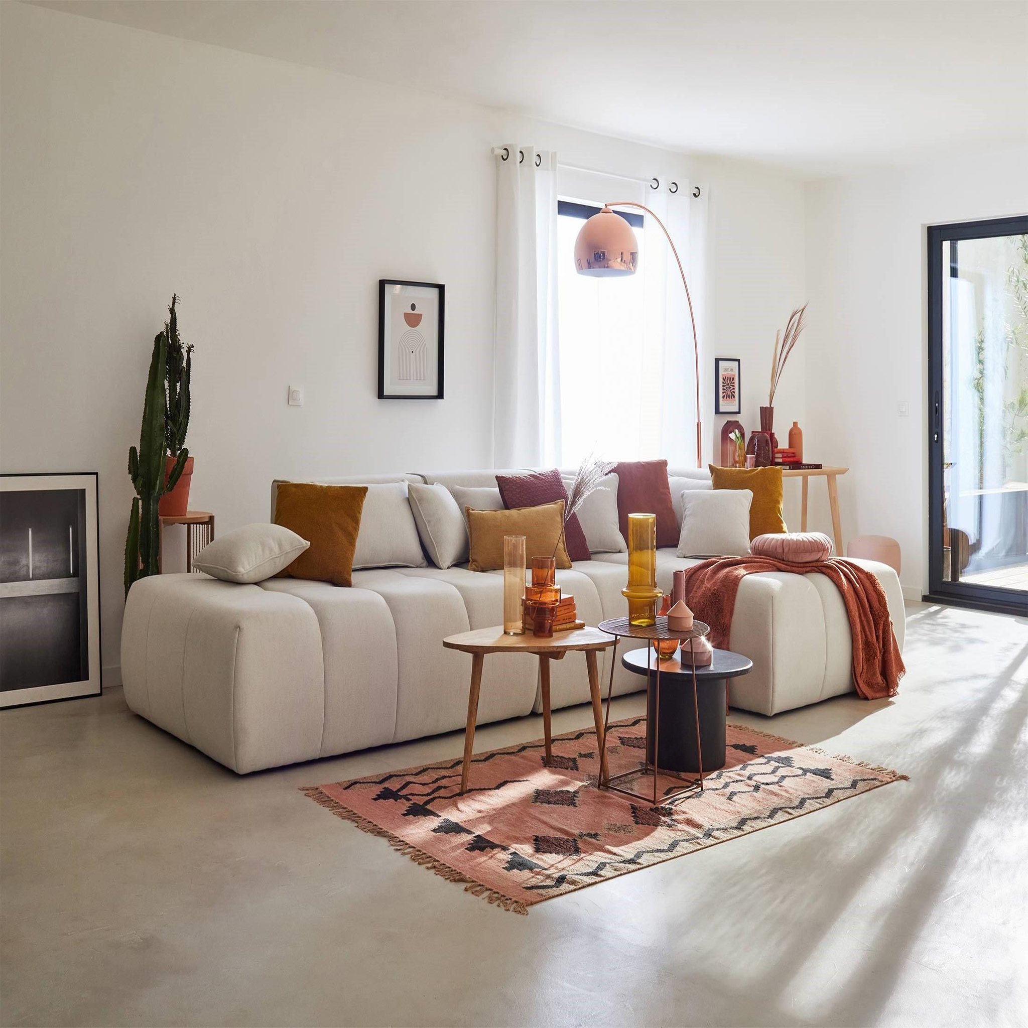 Voir la diapositive 2 : LISA DESIGN Caracas - canapé modulable d'angle droit - 5 places - en tissu