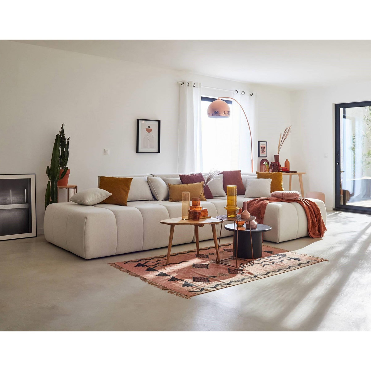LISA DESIGN Caracas - canapé modulable d'angle droit - 5 places - en tissu