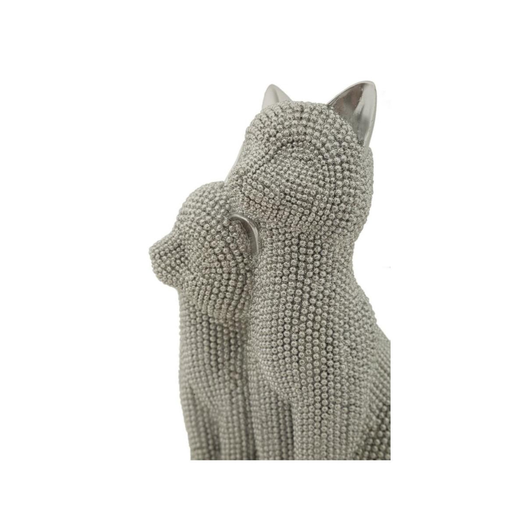 Voir la diapositive 3 : Paris Prix Statuette déco couple de chat  sparky  21cm argent