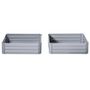Voir la diapositive 4 : OUTSUNNY Lot de 2 carrés potager de jardin dim. 100L x 100l x 30H cm tôle d'acier ondulée gris