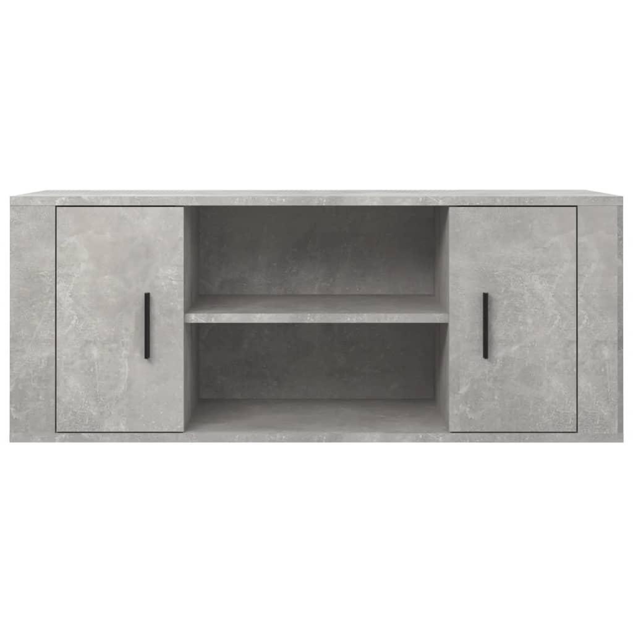 Voir la diapositive 3 : VIDAXL Meuble TV Gris beton 100x35x40 cm Bois d'ingenierie