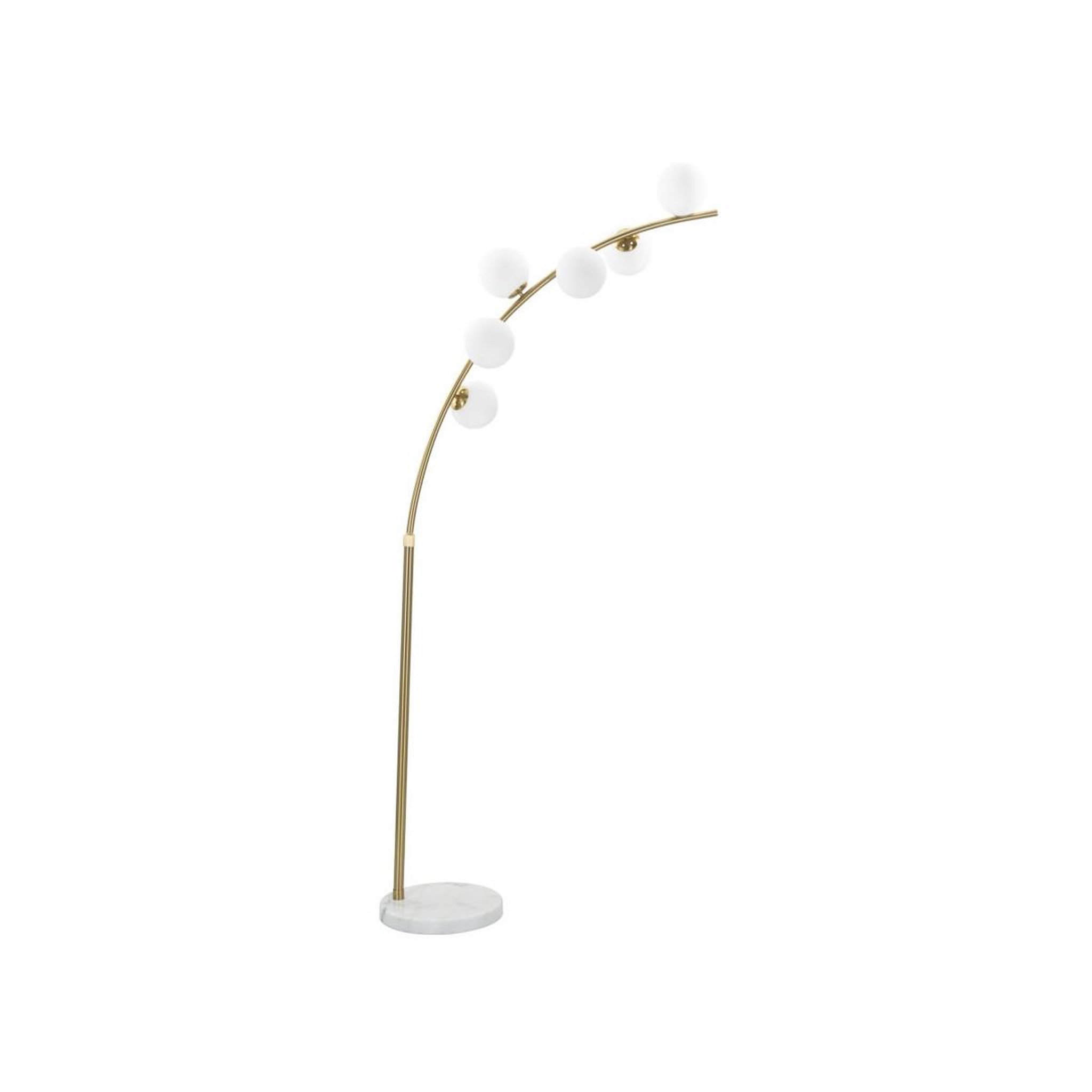 Voir la diapositive 1 : Paris Prix Lampadaire arc 6 sphères  luci  220cm blanc & or
