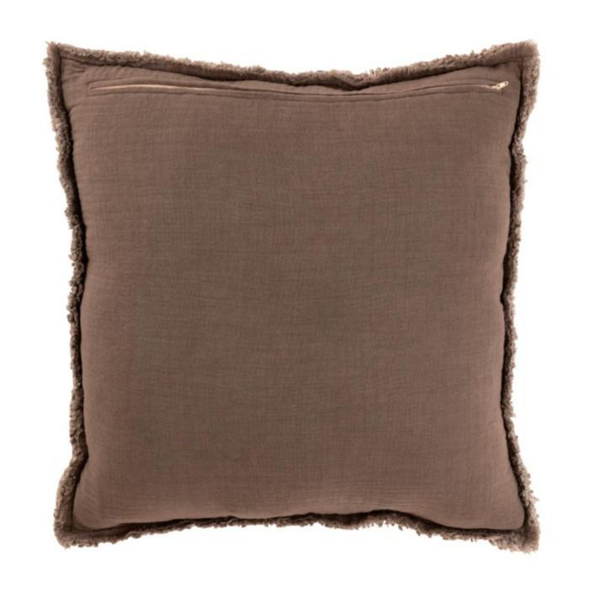 Paris Prix Coussin Déco  Effiloché  50x50cm Taupe