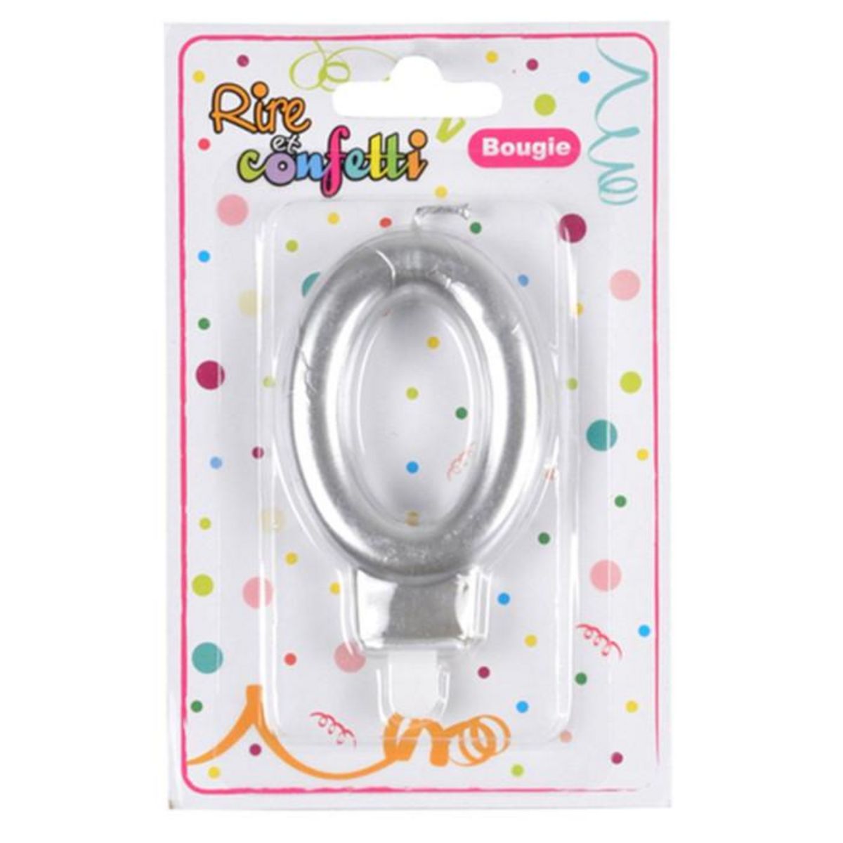 Paris Prix Bougie d'Anniversaire  Chiffre 0  7cm Argent