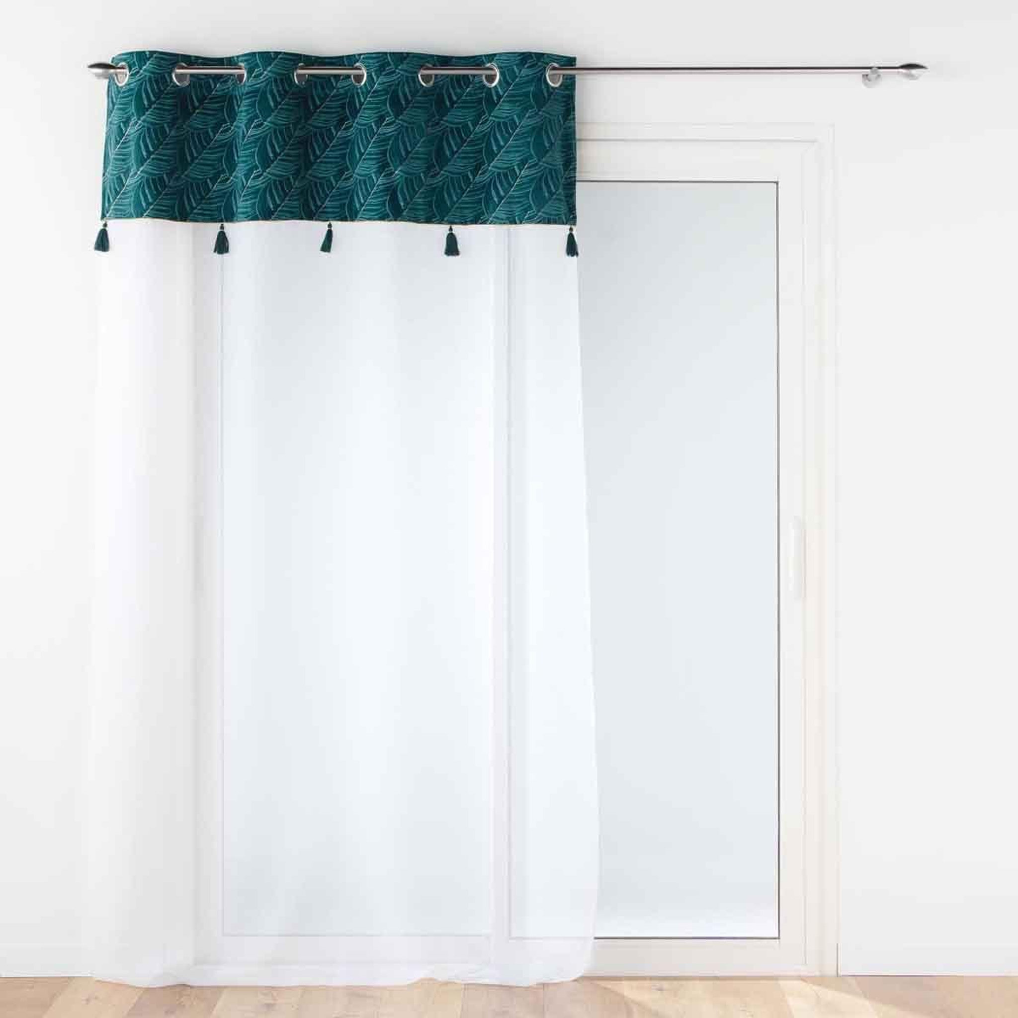 Douceur d'Intérieur Rideau voilage à œillets  palmina  140x240cm bleu
