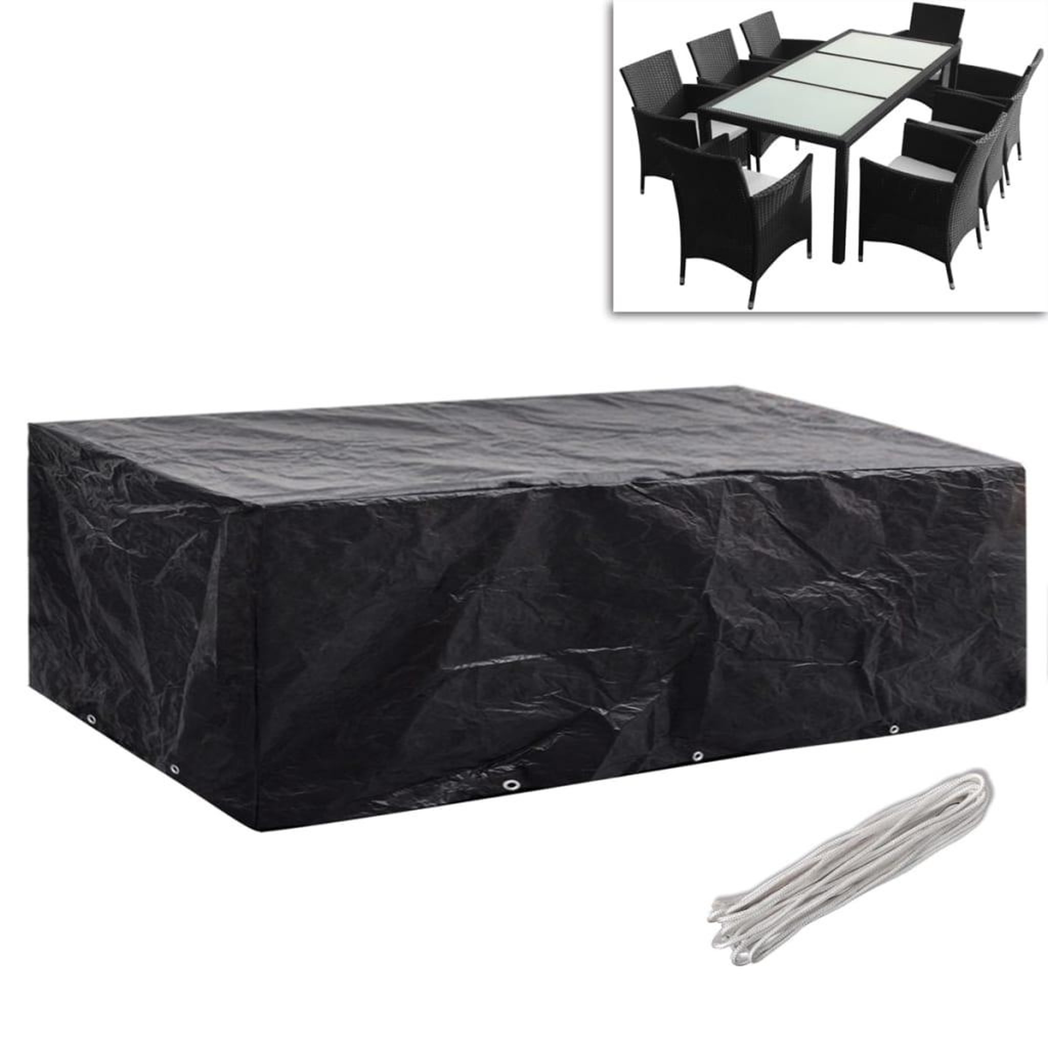 Voir la diapositive 2 : VIDAXL Housses de salon de jardin 2 pcs Rotin 10 œillets 300 x 140 cm