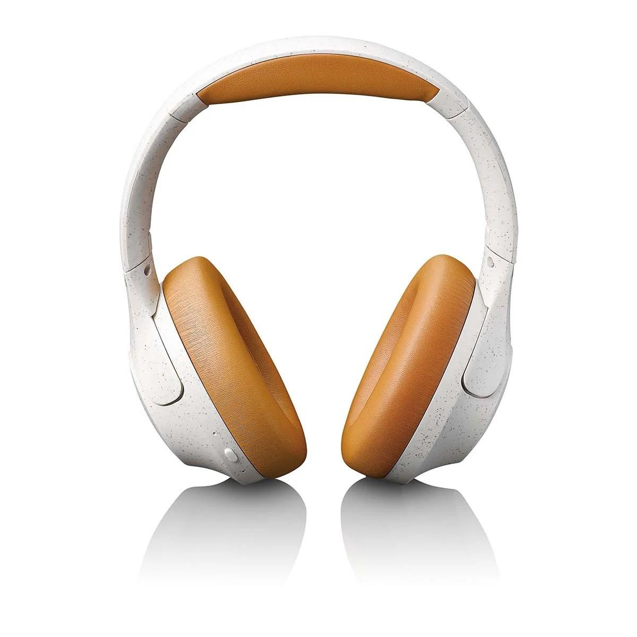 Lenco Casque sans fil Bluetooth 5.3 ANC 40 mm jusqu'à 60h faible latence Micro mains libres Musique Blanc Gris Marron