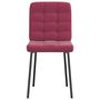Voir la diapositive 3 : VIDAXL Chaises a manger lot de 6 rouge bordeaux velours