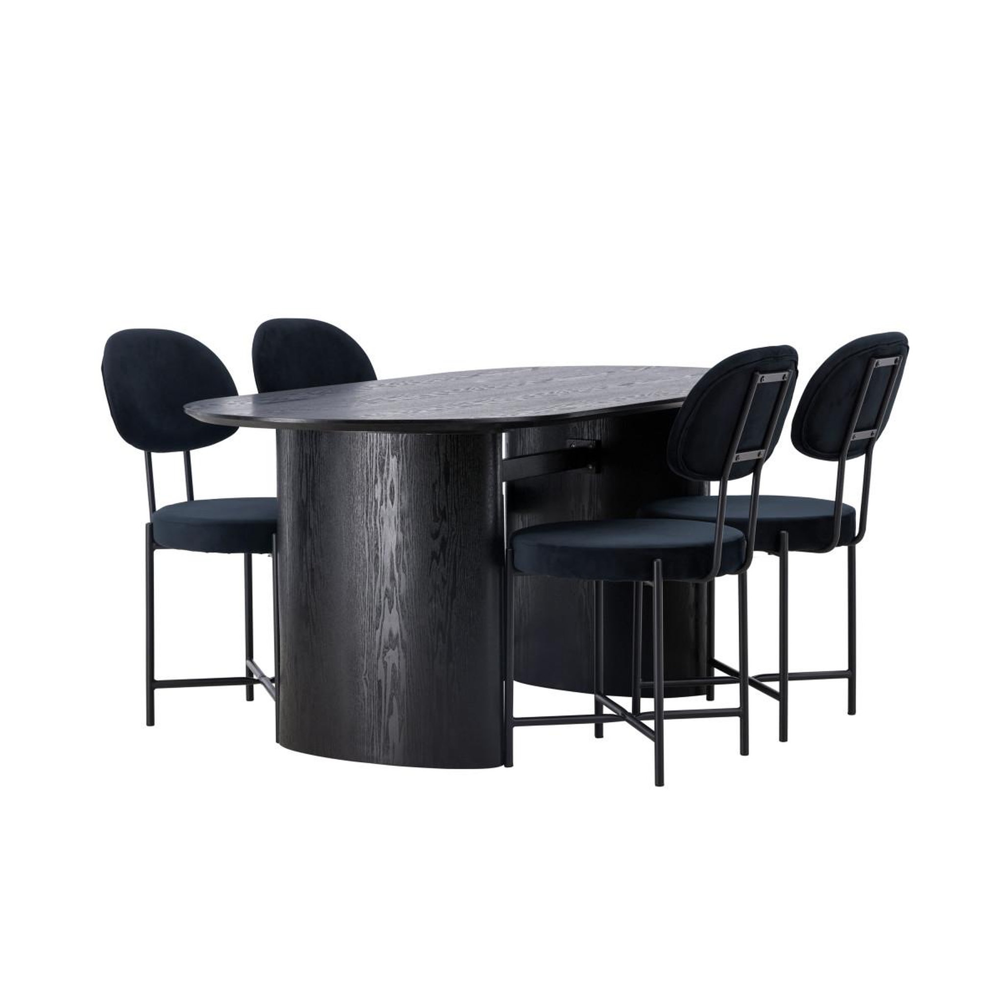 Voir la diapositive 3 : Paris Prix Ensemble table à manger & 6 chaises  isolde & stella  180cm noir