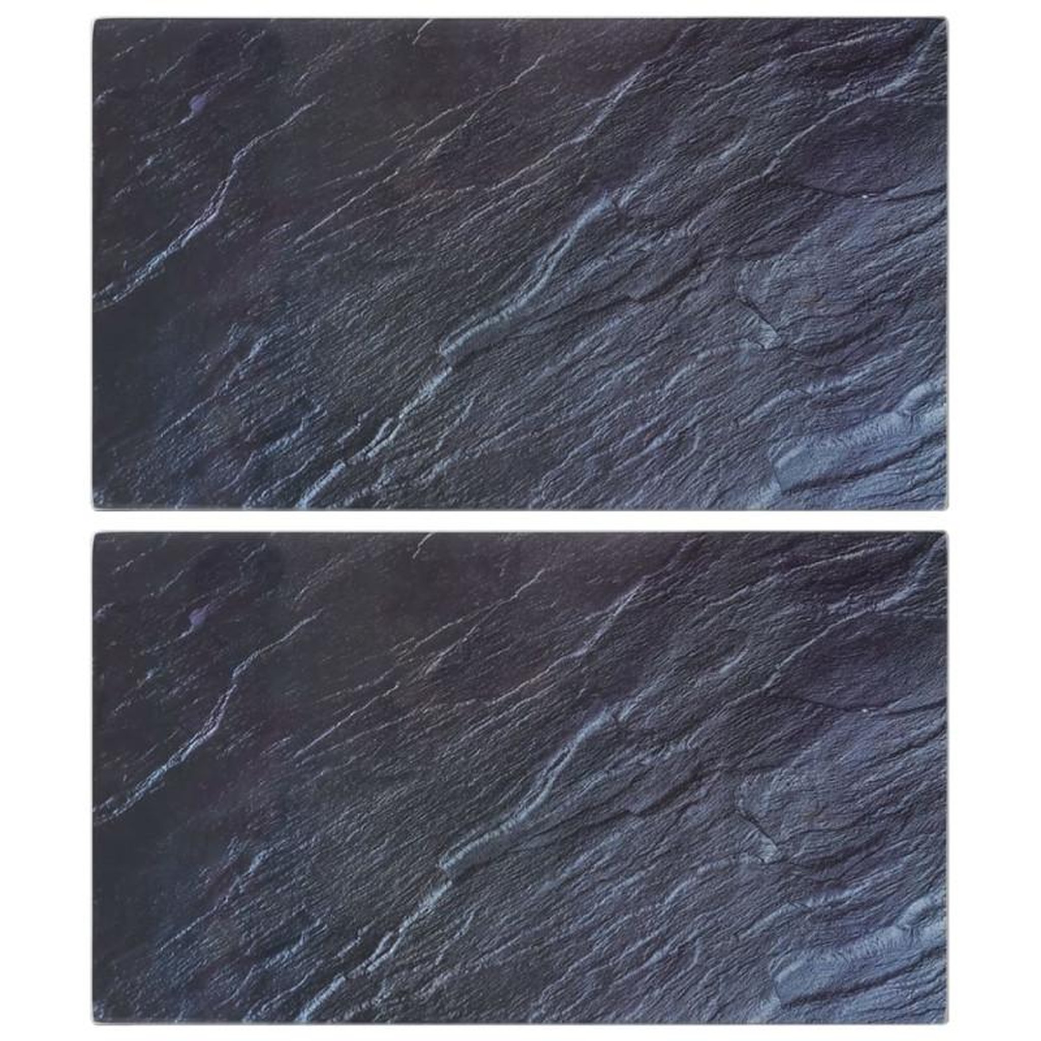 VIDAXL Planches à découper 2pcs motif de pierre naturelle Verre trempé