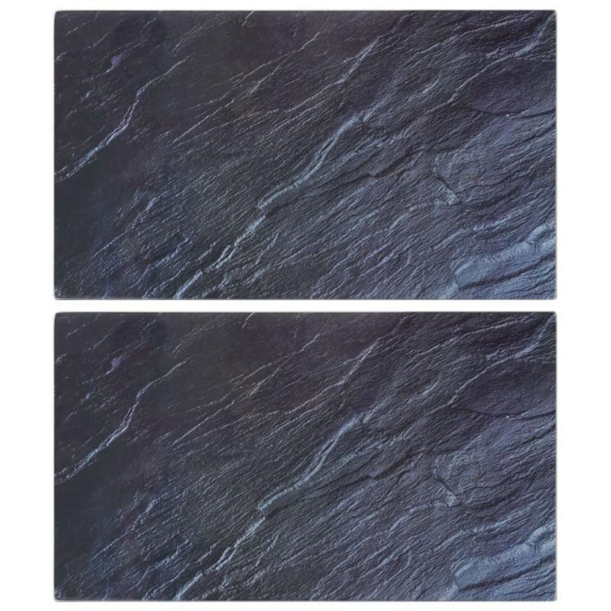 VIDAXL Planches à découper 2pcs motif de pierre naturelle Verre trempé