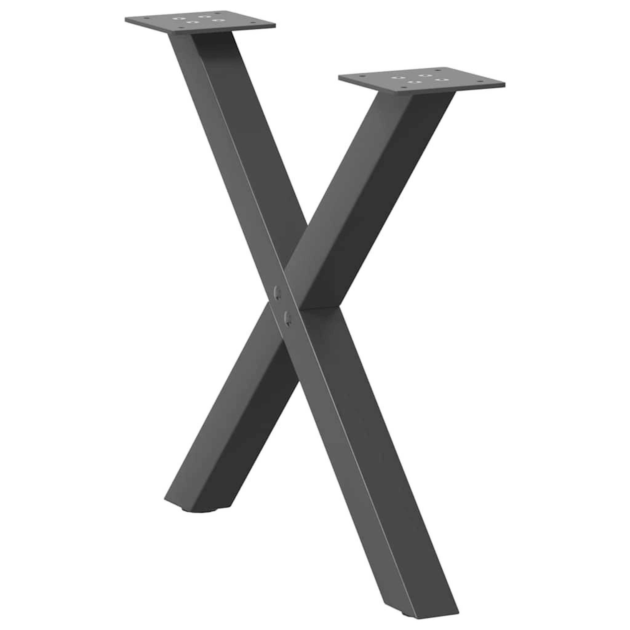 Voir la diapositive 5 : VIDAXL Pieds de table basse forme de X 2 pcs anthracite 60x(42-43) cm