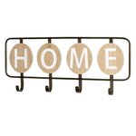 Paris Prix Patère Murale 4 Crochets  Home  50cm Noir & Chêne