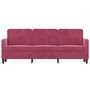 Voir la diapositive 3 : VIDAXL Canape a 3 places Rouge bordeaux 180 cm Velours