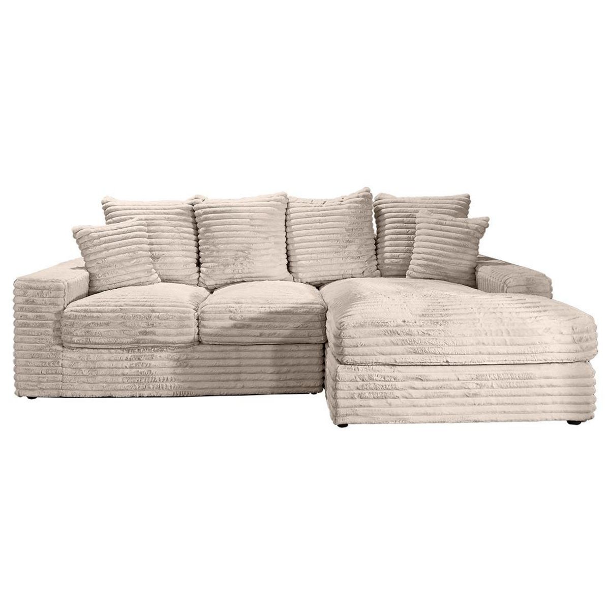 LISA DESIGN Andy - canapé d'angle droit 4 places en fausse fourrure côtelée