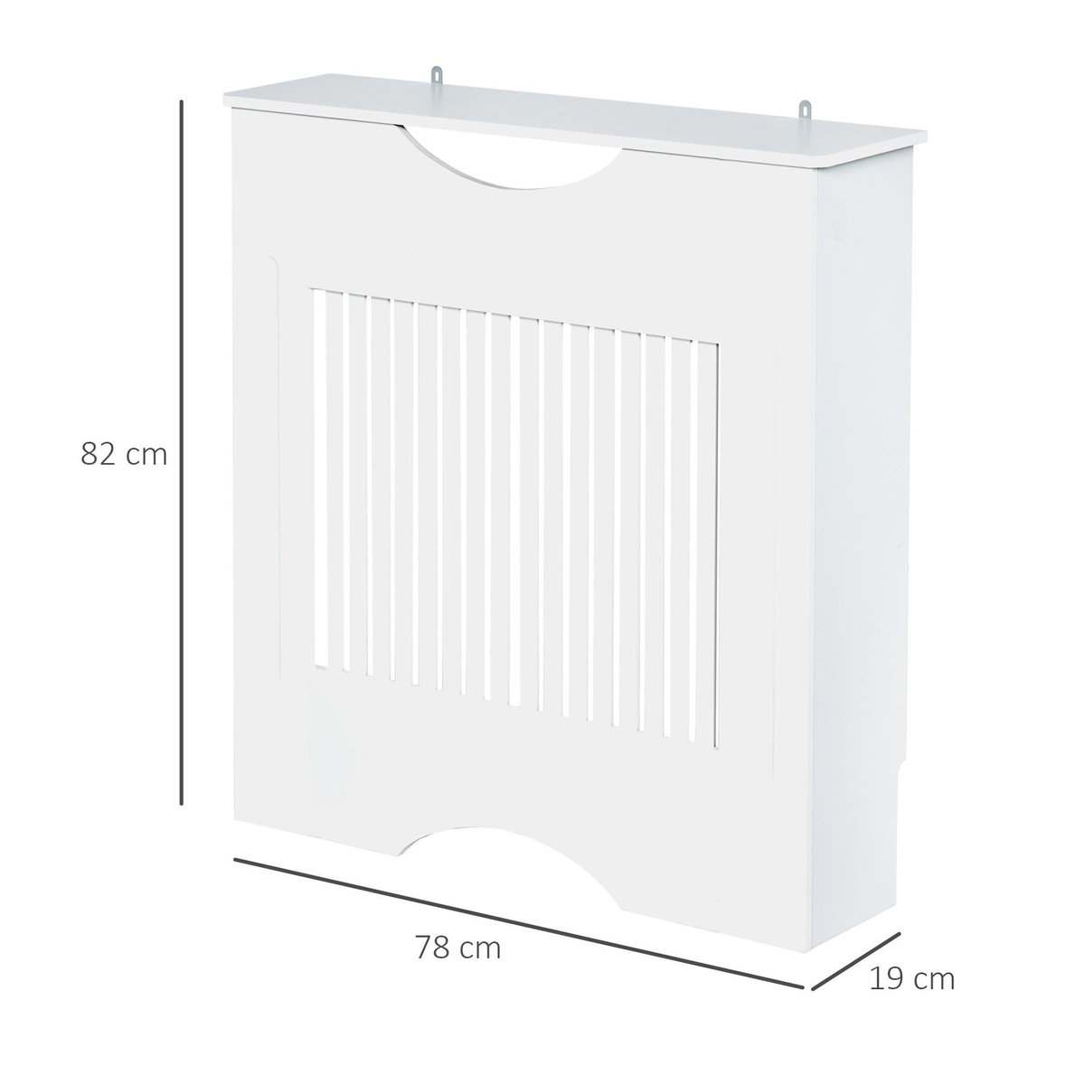 HOMCOM Cache-radiateur design panneau 78 x 19 x 82 cm MDF blanc