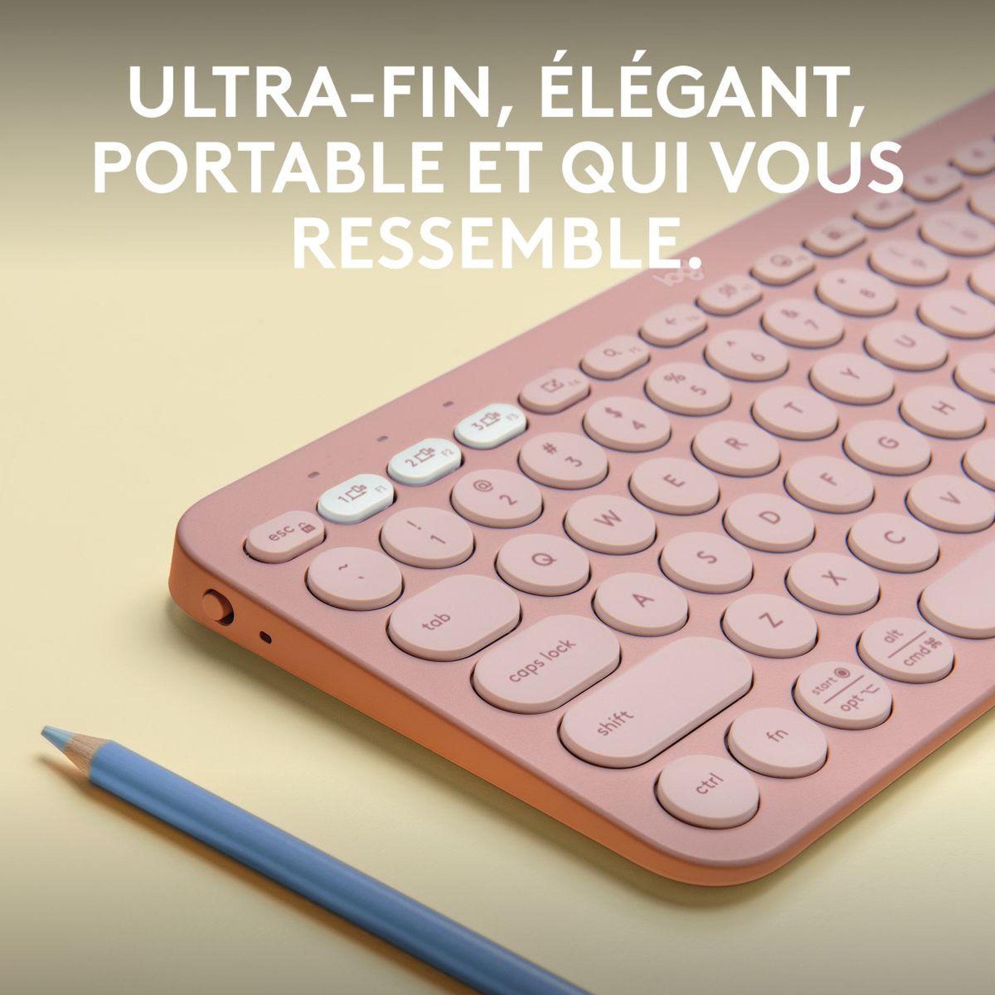 Voir la diapositive 2 : Logitech Clavier sans fil Pebble 2 K380s Rose