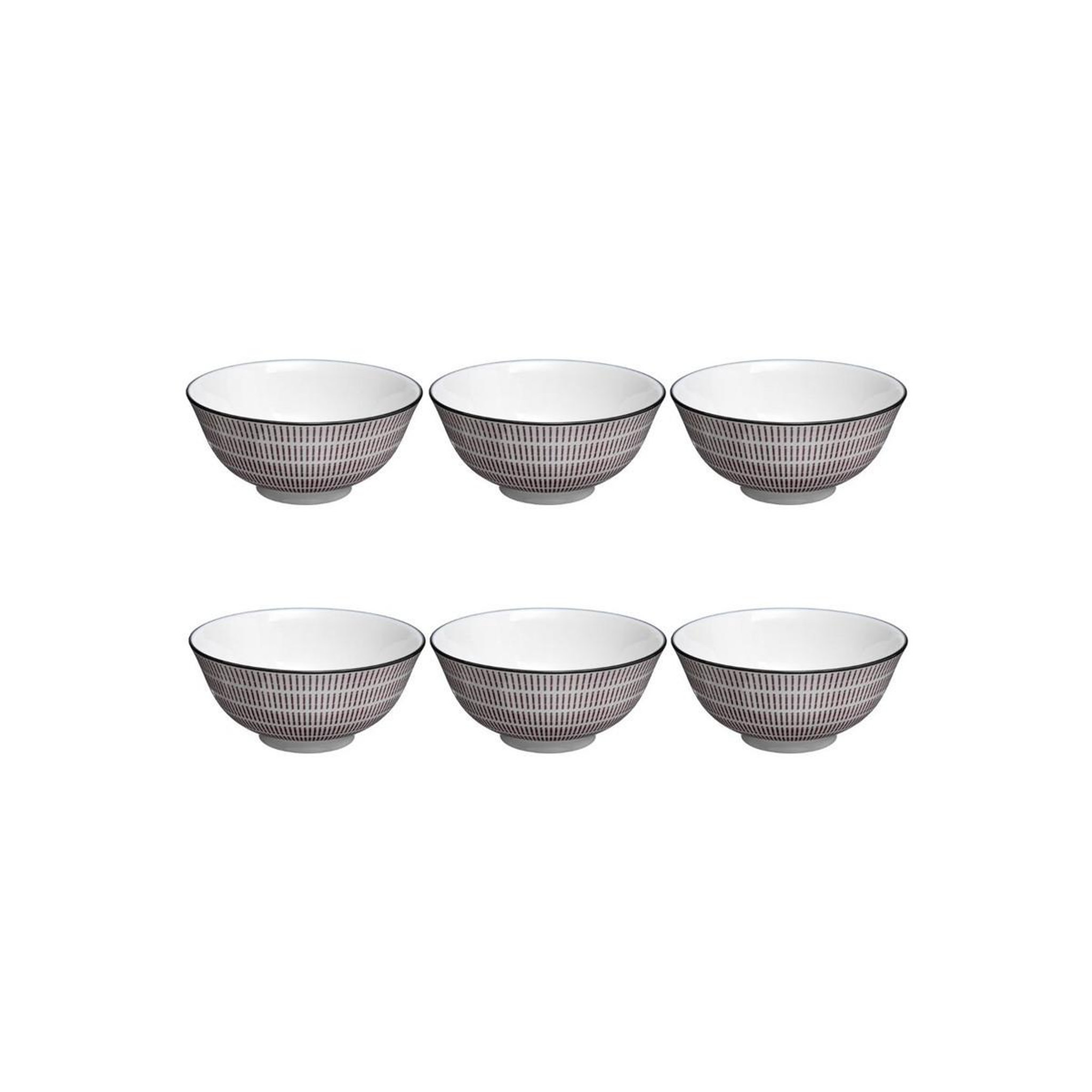 SECRET DE GOURMET Lot de 6 bols porcelaine  lunis  15cm rouge