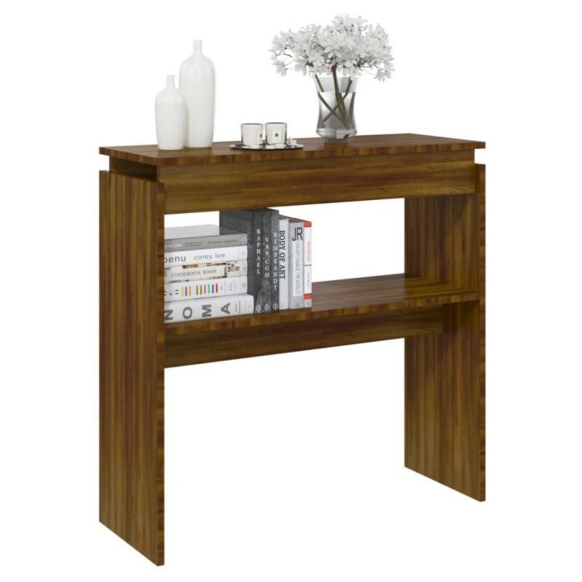 VIDAXL Table console Chêne marron 80x30x80 cm Bois d ingénierie