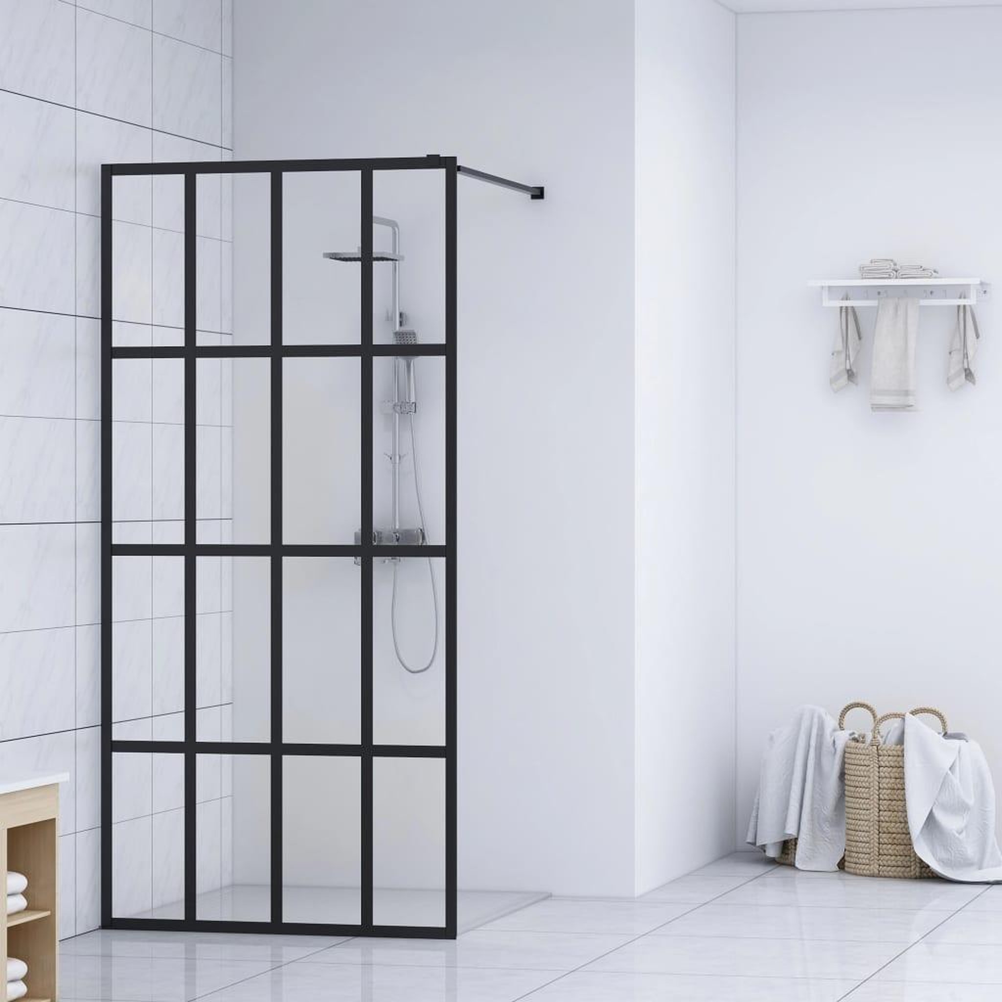 Voir la diapositive 1 : VIDAXL Ecran de douche Verre trempe transparent 118x190 cm