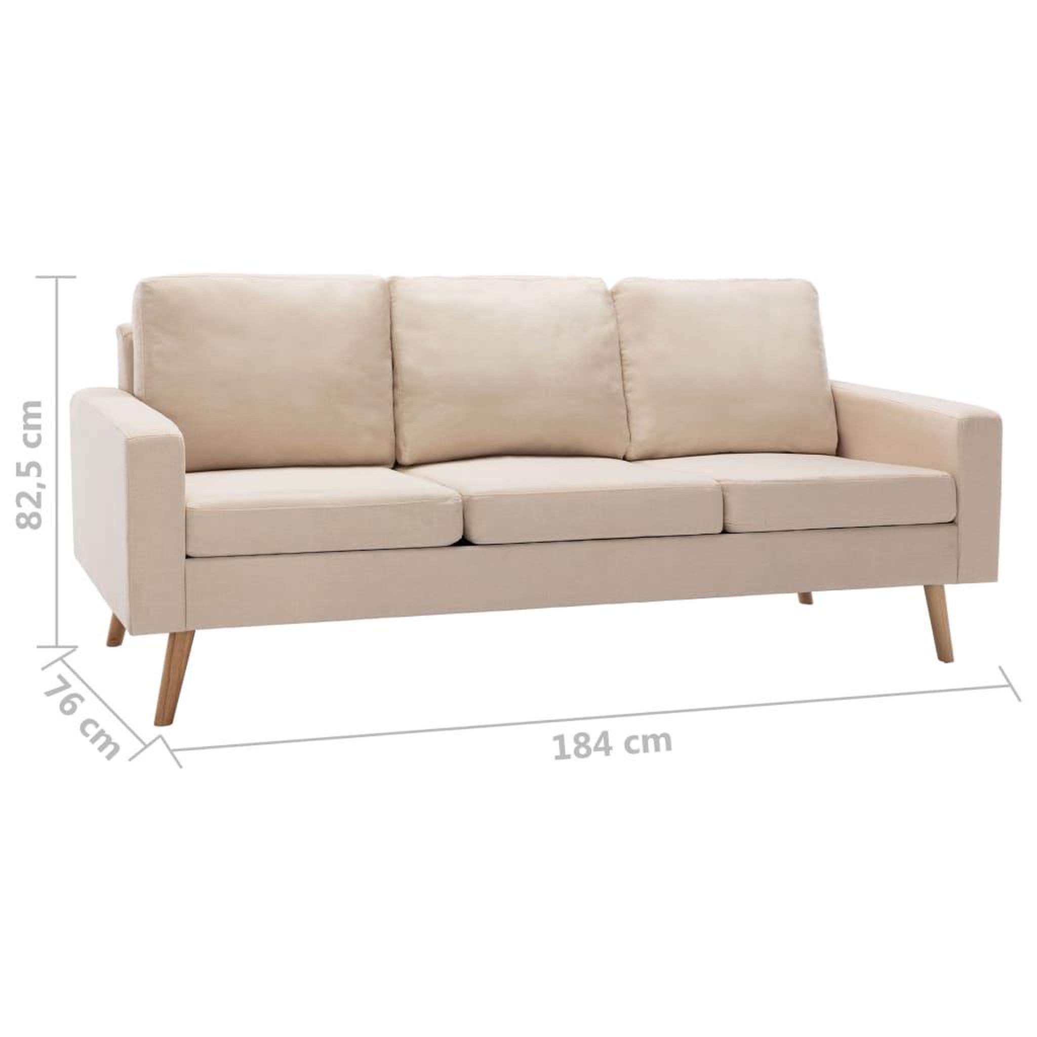 Voir la diapositive 6 : VIDAXL Ensemble de canapes 2 pcs Tissu Creme