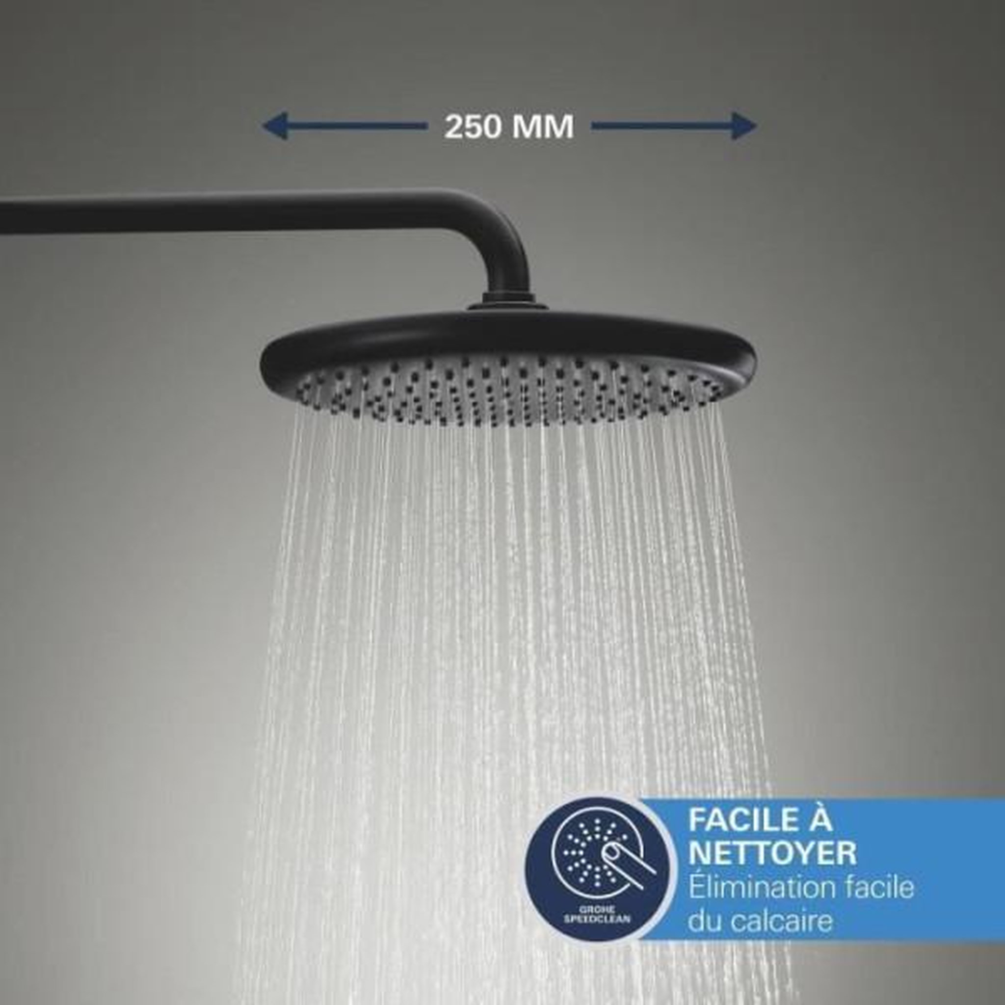 Voir la diapositive 6 : Grohe Ensemble de douche encastré - 1 + 2 jets - mitigeur thermostatique - grohe - 348832430 - noir