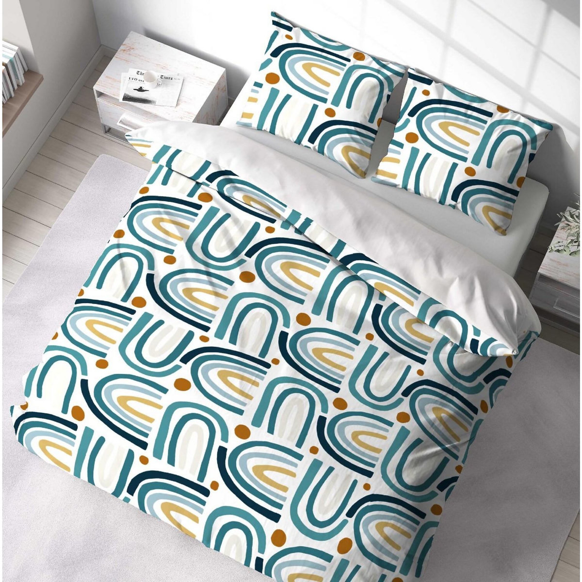 Home collection Parure housse de couette 100%polyester 72gsm arc en ciel