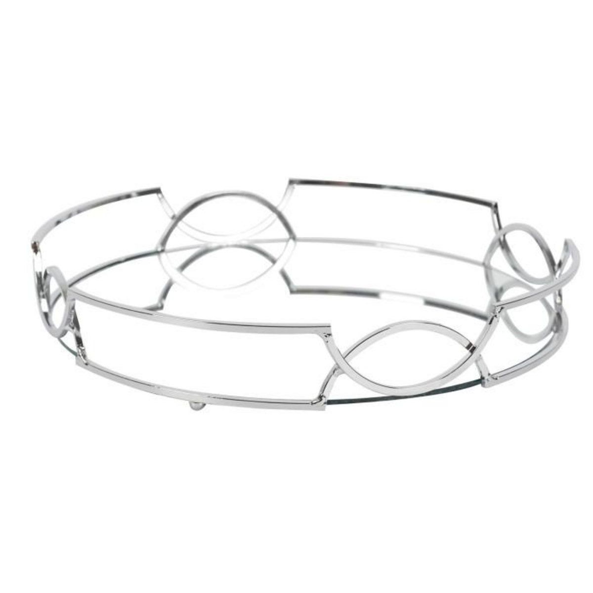 Paris Prix Plateau de Service Design  Miroir  30cm Argent