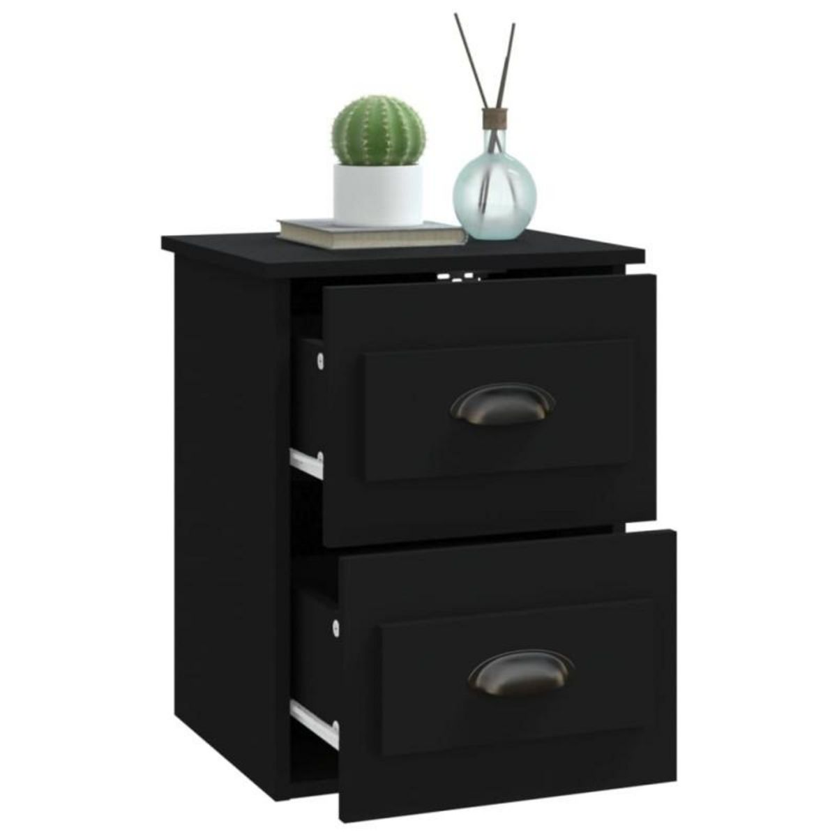 VIDAXL Tables de chevet murales 2 pcs noir 41,5x36x53 cm