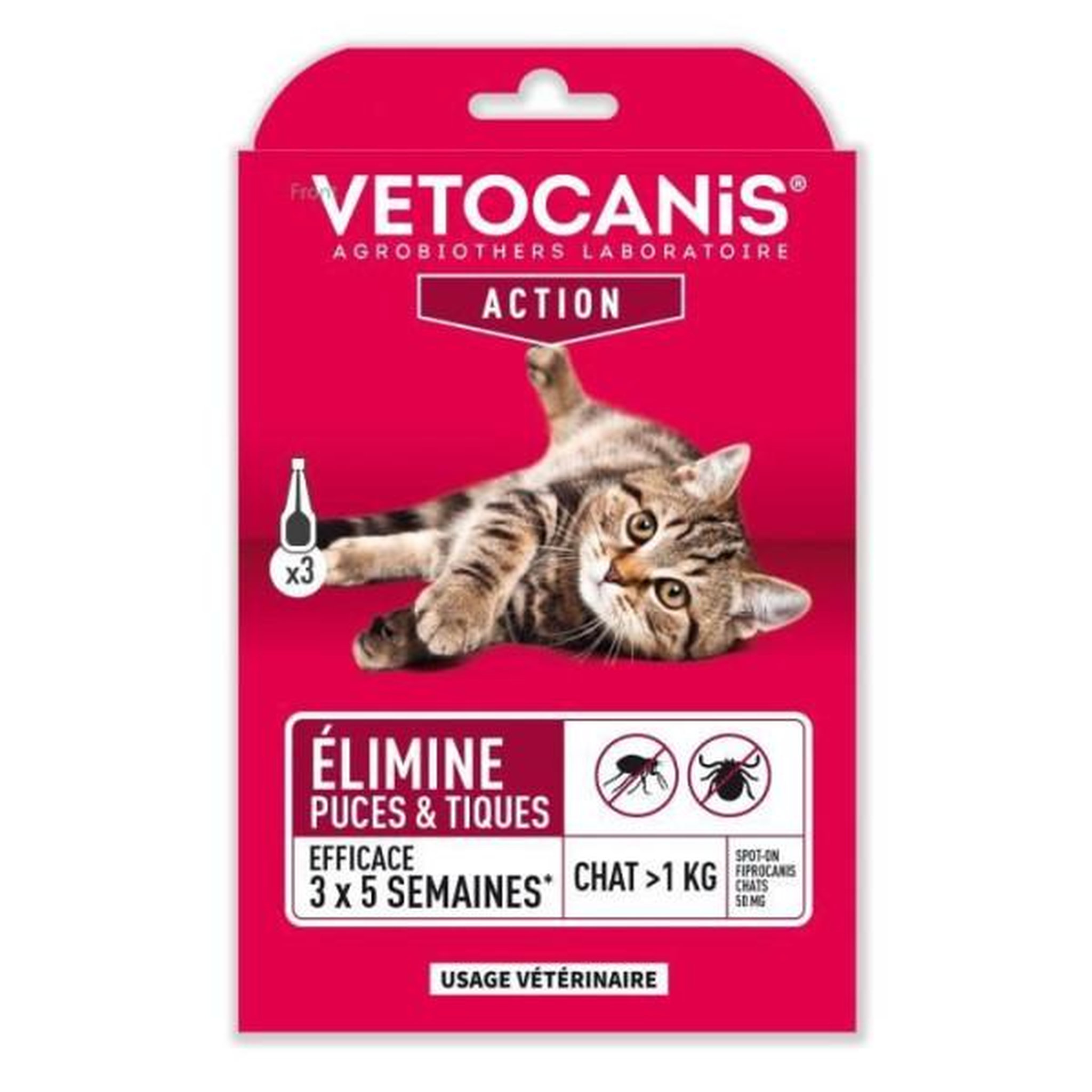 Voir la diapositive 3 : Vetocanis pipettes spot on, anti-puces et anti-tiques - pour chat