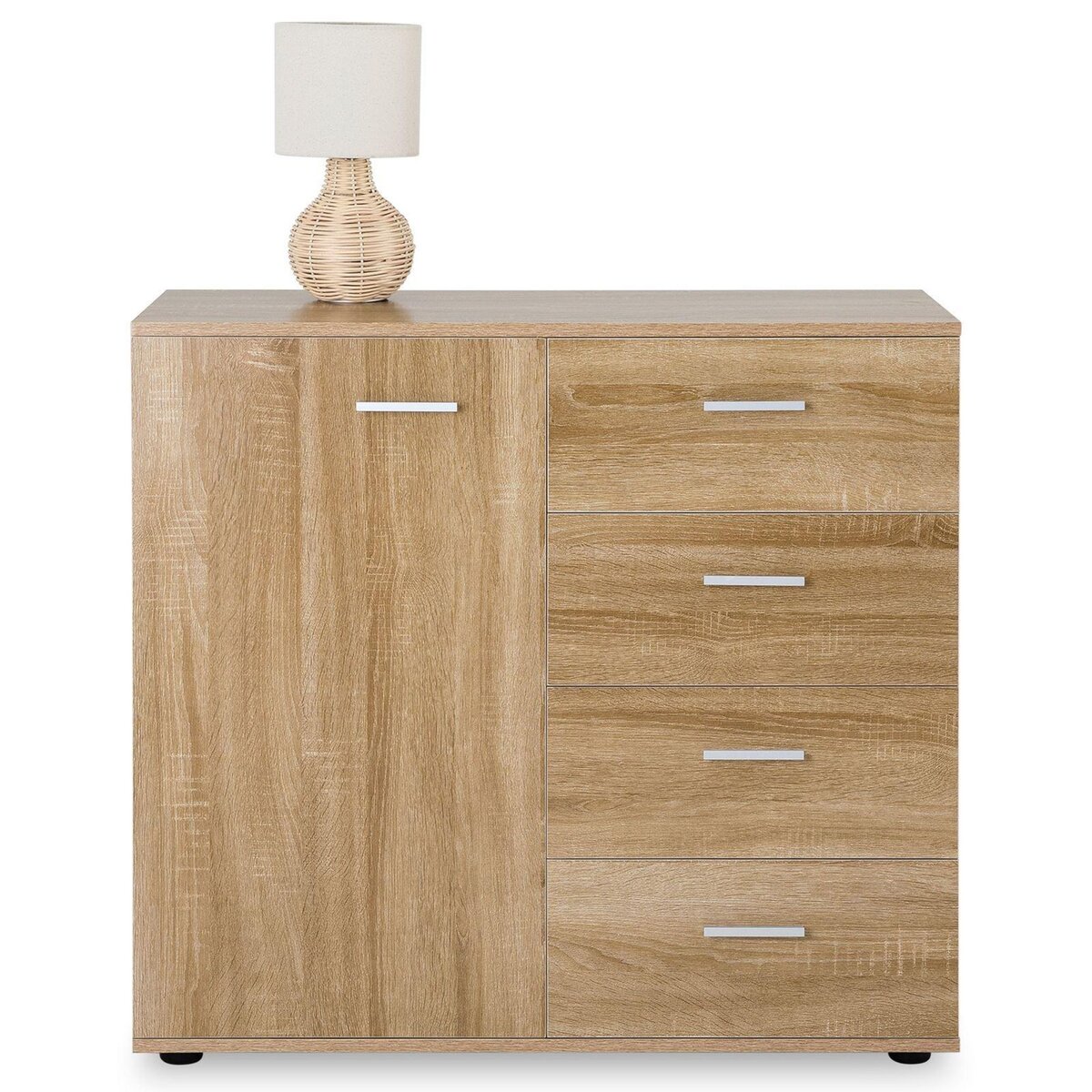 IDIMEX Buffet CHICAGO avec 4 tiroirs et 1 porte, en mélaminé