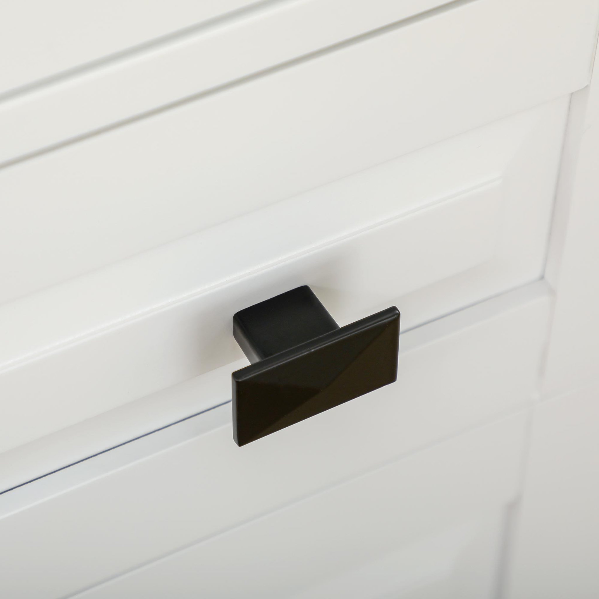 Voir la diapositive 5 : HOMCOM Armoire de cuisine buffet haut 4 portes 3 étagères tiroir verre trempé panneaux MDF blanc