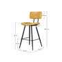 Voir la diapositive 4 : Rendez vous déco Lot de 2 chaises de bar mi-hauteur 66 cm cuir synthétique jaune-Texas