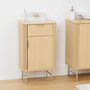 Voir la diapositive 3 : FIVE Meuble bas 1 porte et 1 tiroir effet bois clair LIORA - Beige