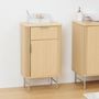 Voir la diapositive 3 : FIVE Meuble bas 1 porte et 1 tiroir effet bois clair LIORA - Beige