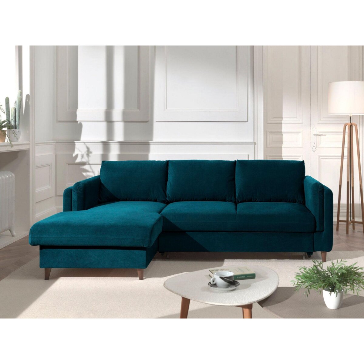 LISA DESIGN Brooke - canapé d'angle gauche - convertible avec coffre - 4 places - en velours