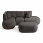 Voir la diapositive 1 : LISA DESIGN Santorini - canapé modulable d'angle gauche + pouf - 5 places - en tissu texturé