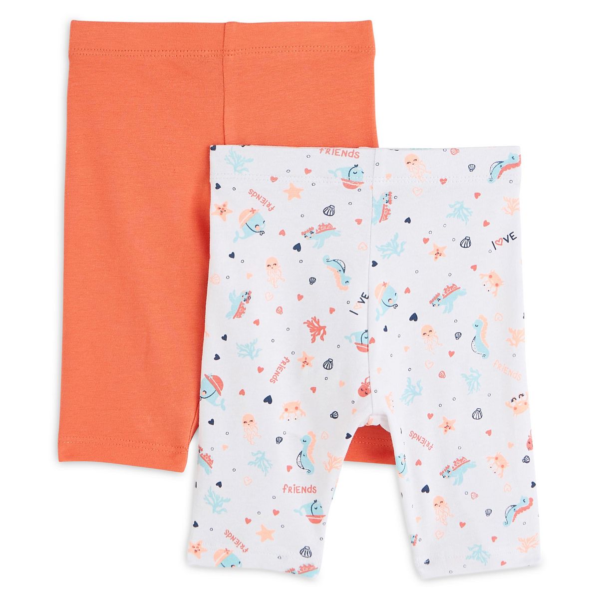 IN EXTENSO Lot de 2 leggings courts bébé fille