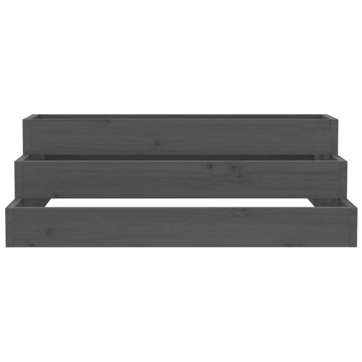 VIDAXL Jardiniere Gris 80x80x27 cm Bois massif de pin