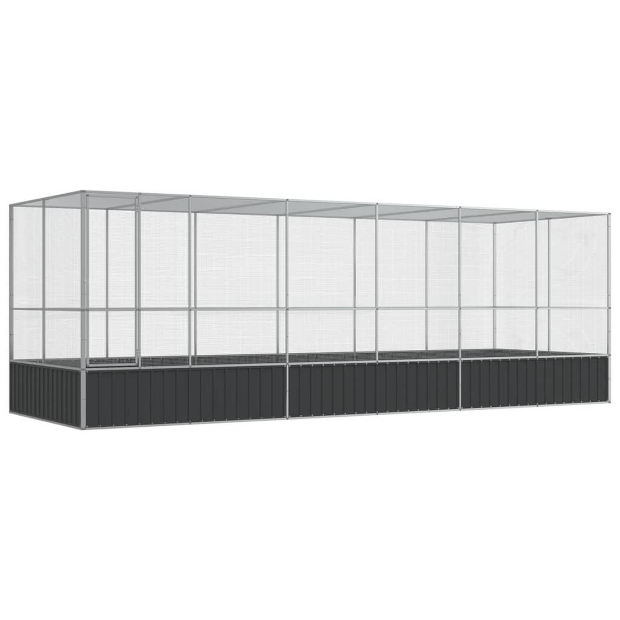 Voir la diapositive 2 : VIDAXL Voliere avec extension argente 625x207x212 cm acier
