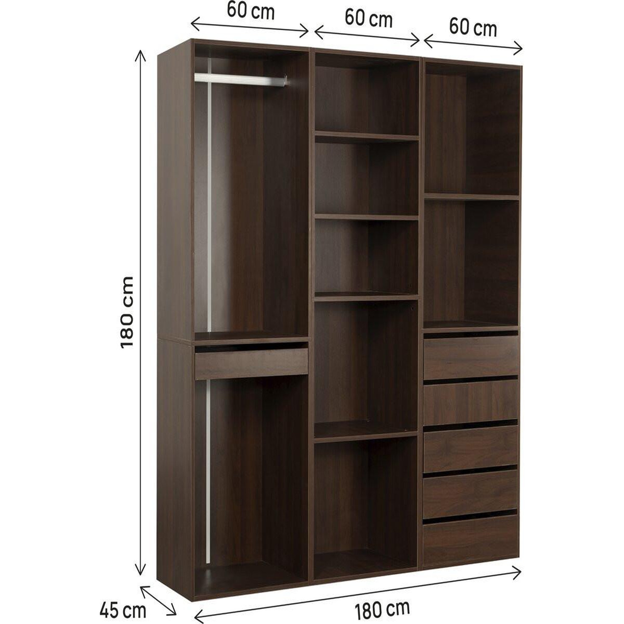 Voir la diapositive 3 : Habitat et Jardin Kit dressing   opéra   modulable - 3 éléments - marron