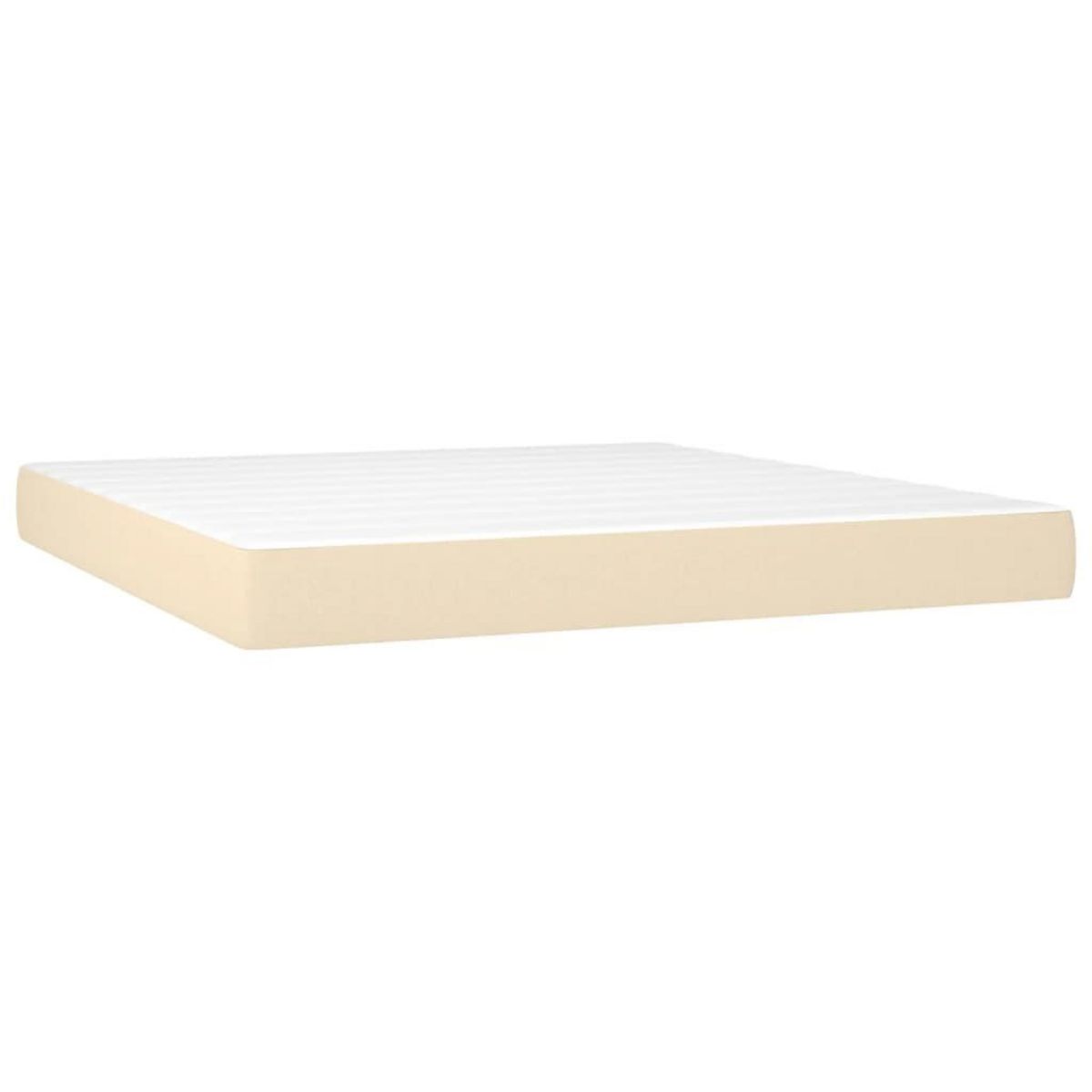 VIDAXL Sommier a lattes de lit avec matelas Creme 180x200 cm Tissu