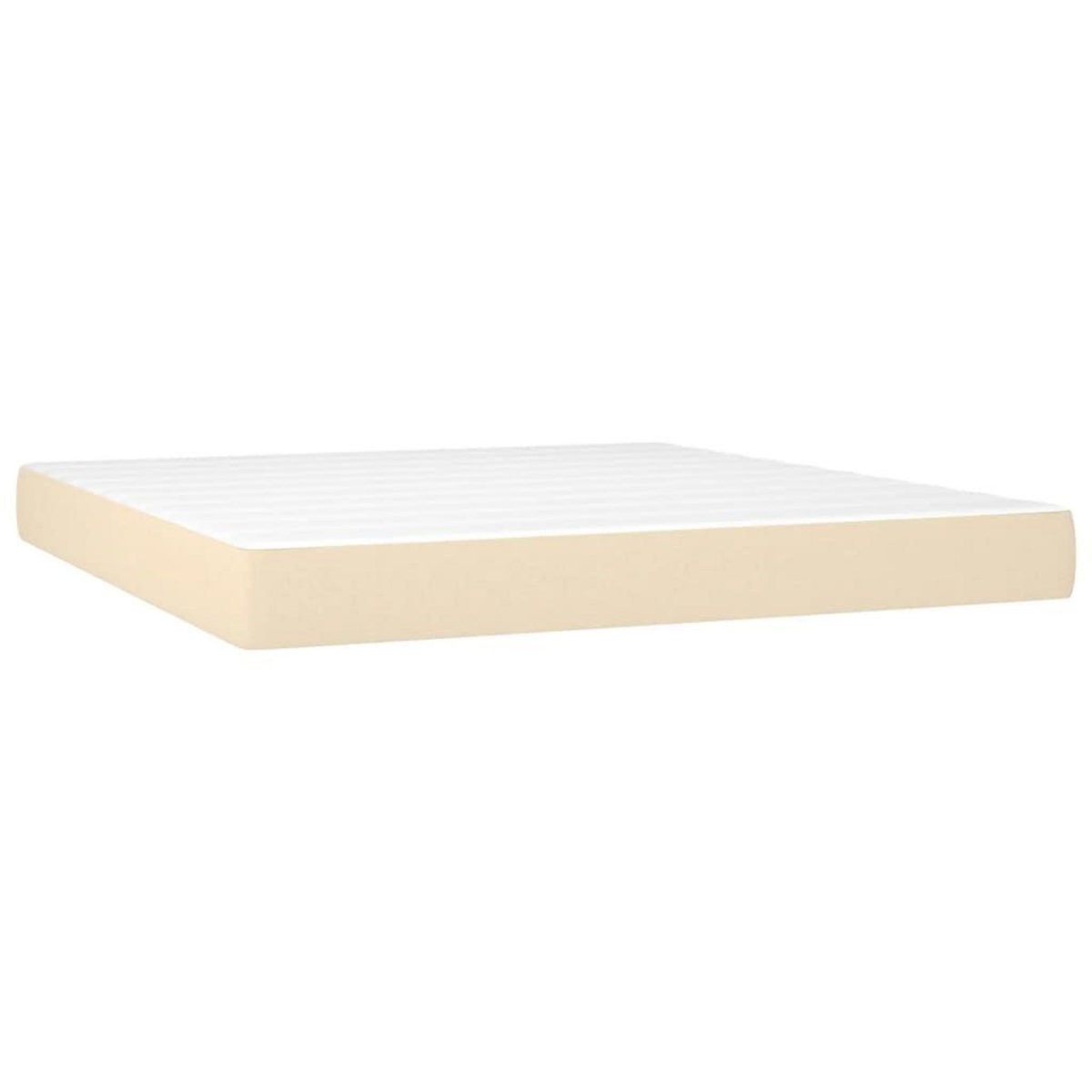 VIDAXL Sommier a lattes de lit avec matelas Creme 180x200 cm Tissu