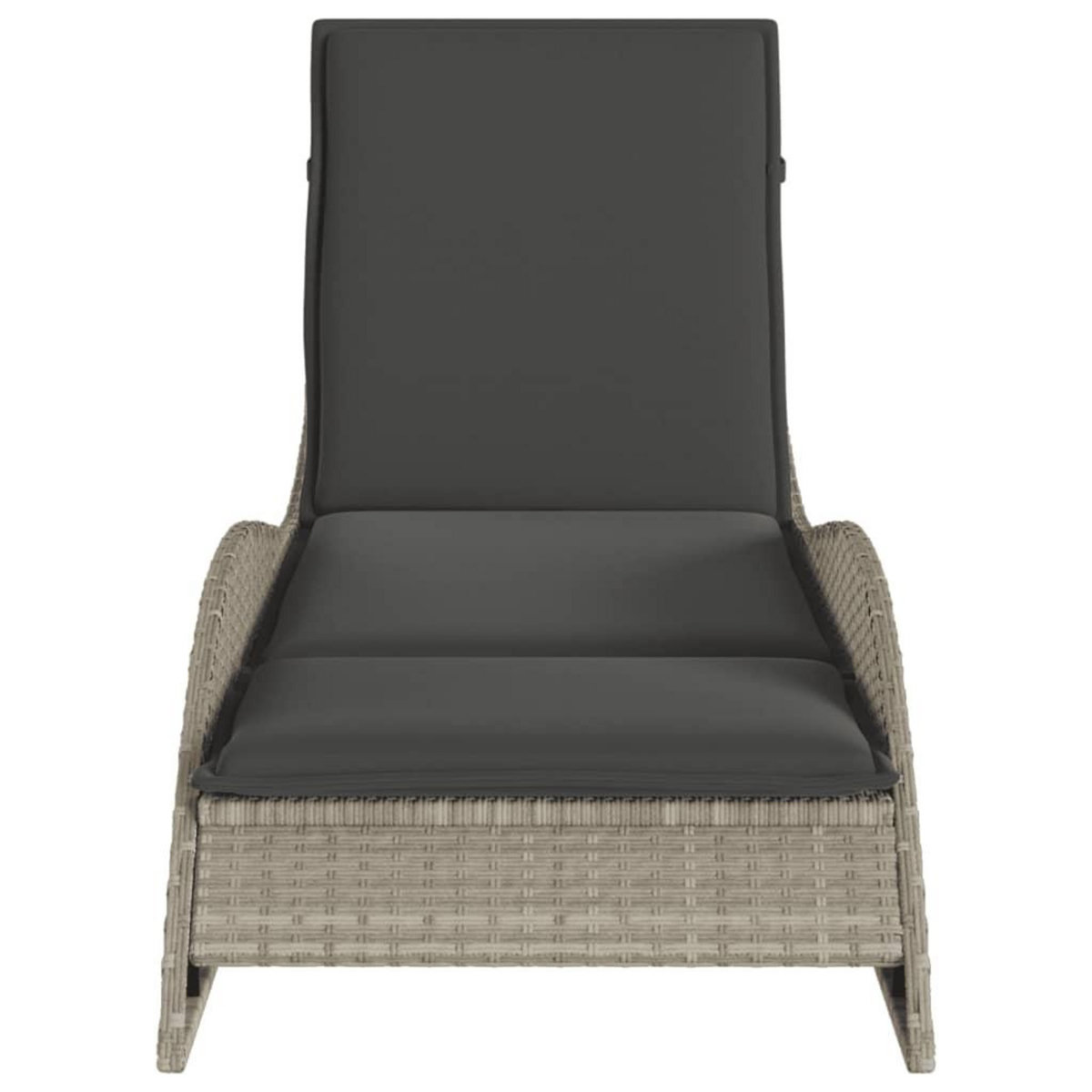 VIDAXL Chaise longue avec coussin gris clair 60x205x73 cm poly rotin